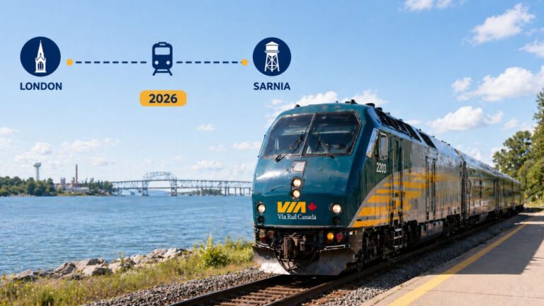 VIA Rail London to Sarnia Train 2026