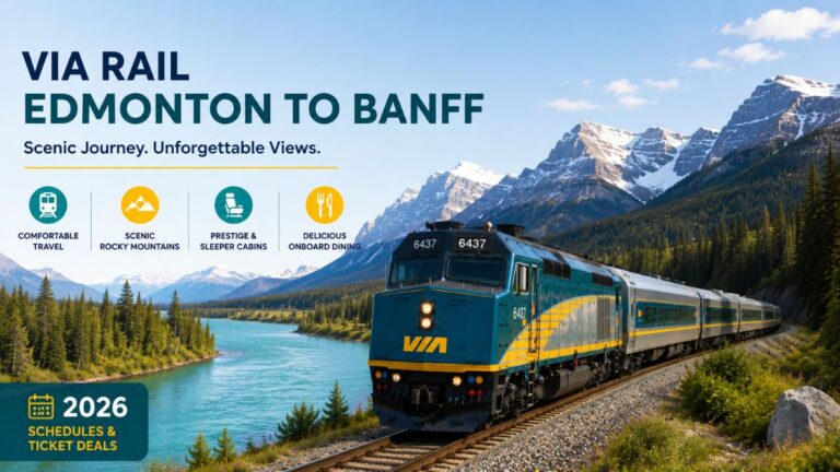 VIA Rail Edmonton to Banff Train 2026