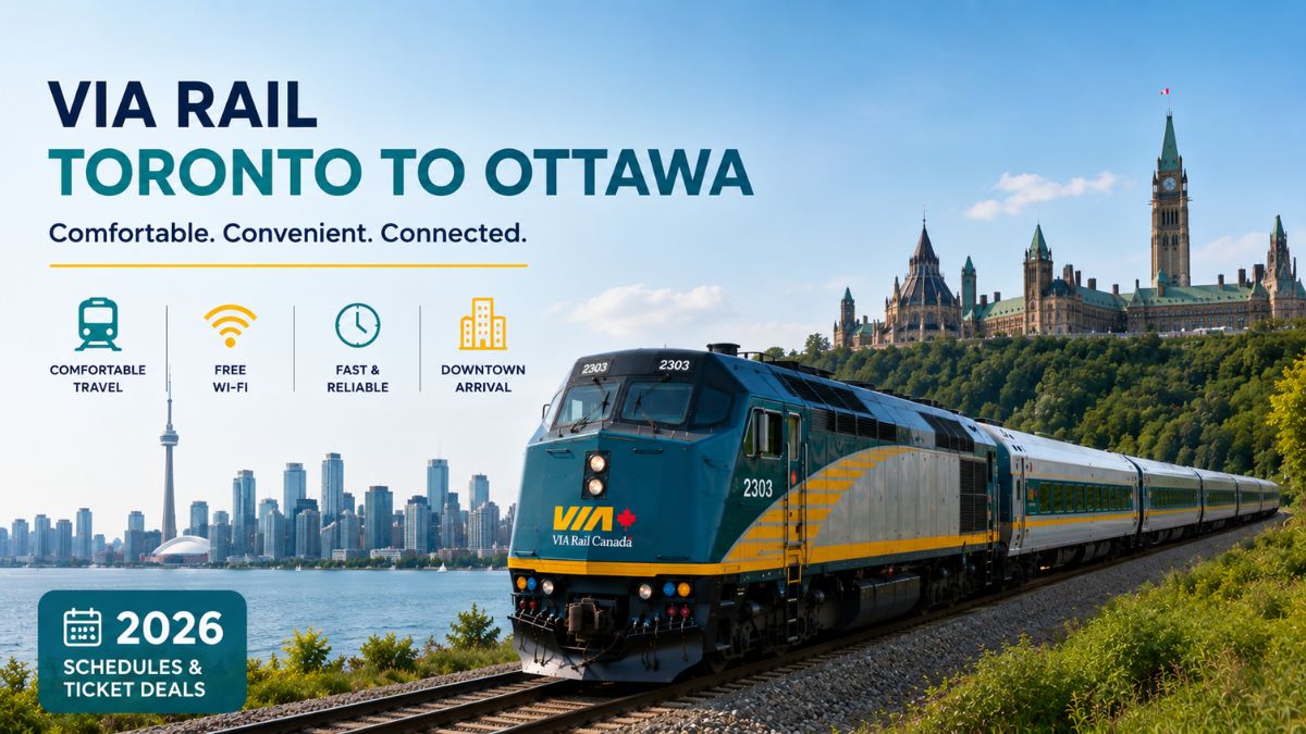 VIA Rail Toronto to Ottawa Train 2026