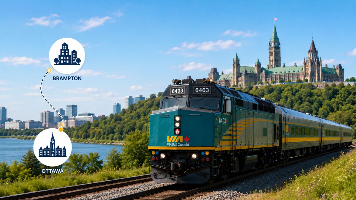 VIA Rail Brampton to Ottawa Train 2026