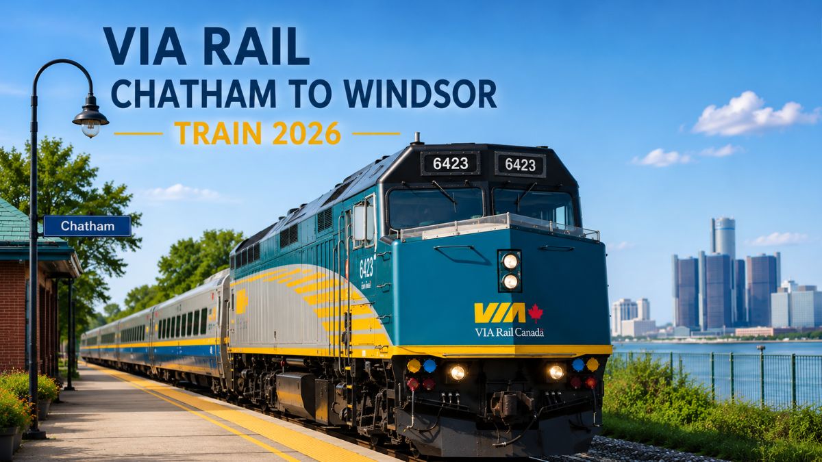 VIA Rail Chatham to Windsor Train 2026