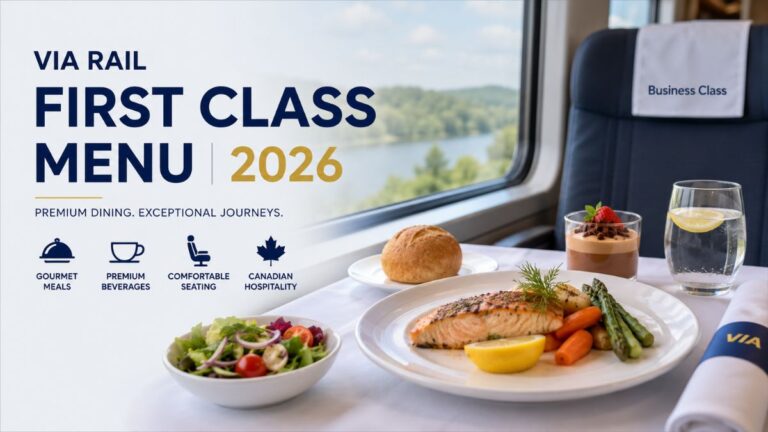 VIA Rail First Class Menu 2026